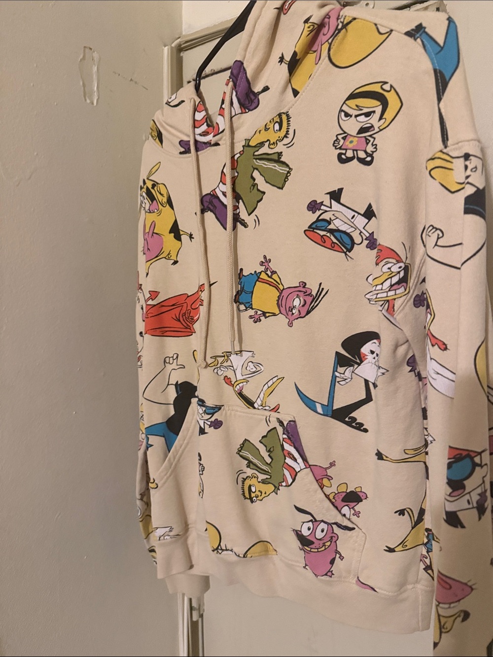 Cartoon Network Beige Hoodie with Multicolor Character Print